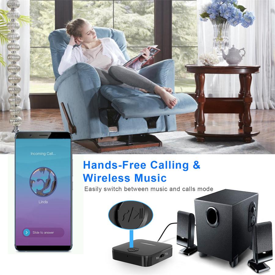 2 в 1 Bluetooth 5.0 передатчик и приемник беспроводной стерео аудио адаптер для домашнего ТВ