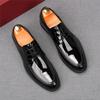 Модный дизайнер Мода Новые мужские глянцевые оксфорды из лакированной кожи на шнуровке Мужские повседневные туфли-лодочки для выпускного вечера, свадьбы, обувь для свадебного платья