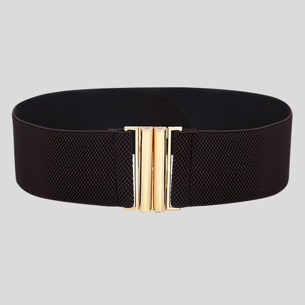 Fashion Lady Wide Belts Women Wide Elastic Belt Buckle Waist Dress Stretch