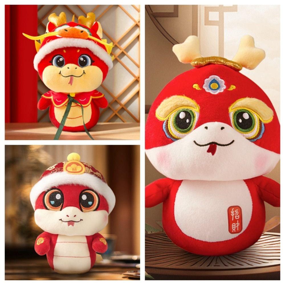 Милая игрушка-талисман года змеи из полиэстера, кукла-змея удачи, китайский зодиак, кукла-змея для детей