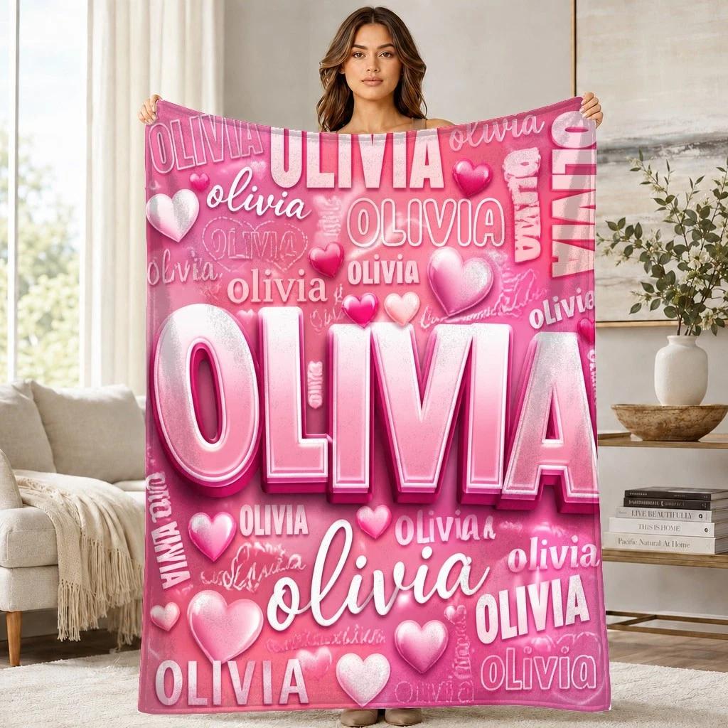 Heart Collage Coral Fleece Blanket