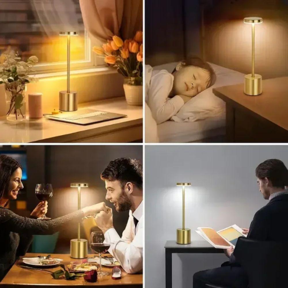 Stepless Dimming Touch Sensor Lamp Three Colors Wireless Reading Lamp Desk Lamp  Club Decoration