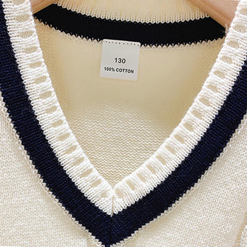 Boys Girls V Neck Sweater Vest Kids Unisex School Casual Sleeveless Waistcoat
