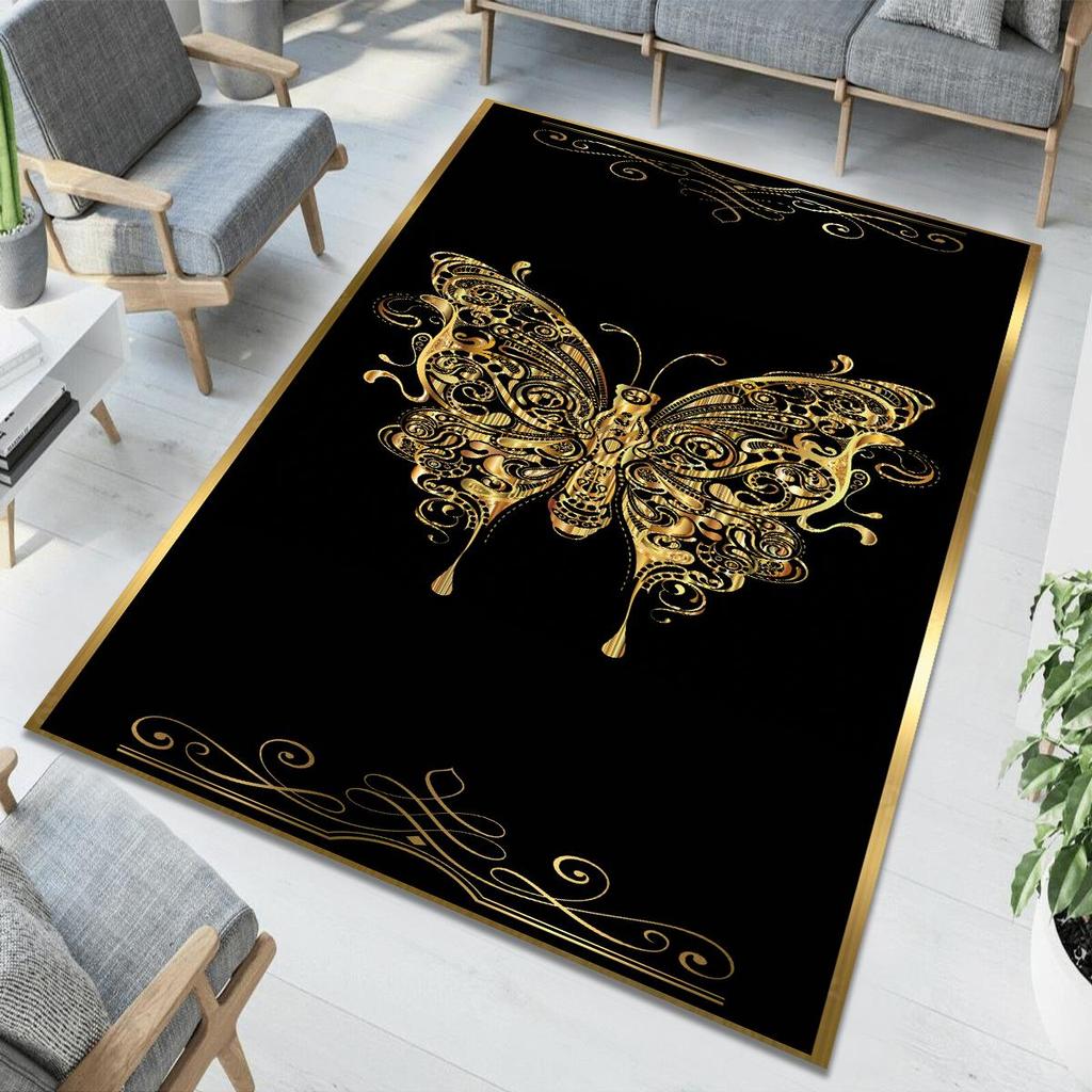 EPeddler Home с узором «Золотая бабочка», моющаяся нескользящая точечная основа, коврики и коврики нового поколения с цифровой печатью для гостиной, кухни, прихожей