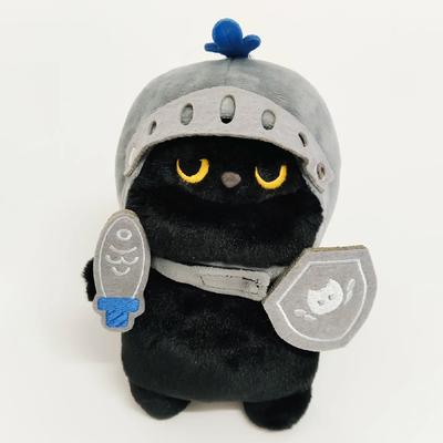Съемная милая плюшевая игрушка-кошка Мультяшный глупый мягкий черный кот Набивная игрушка Сопровождающая кукла Подарок