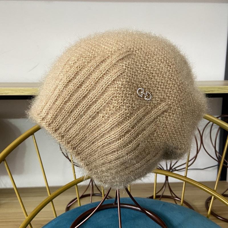 Зимние шапки для женщин, теплые толстые шапочки для девочек, уличные головные уборы, вязаные черепа, эластичные новые полосатые женские повседневные шапки со стразами