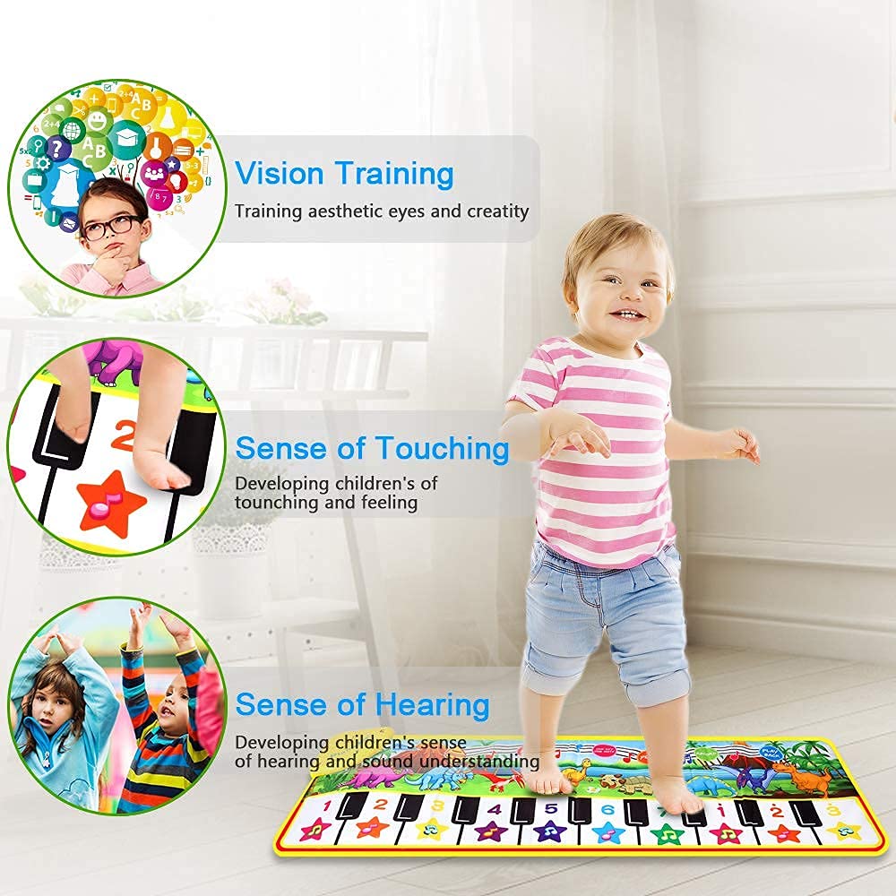 Детский многофункциональный музыкальный пианино-коврик Пианино-клавиатура на полу для малышей с Midi Детский коврик Музыкальный ковер Обучающие игрушки Подарки для детей