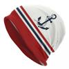 Navy Blue Nautical Wheel Anchor Skullies Beanies Caps Unisex Women Unisex Fashion Winter Warm Knitting Hat Adult Bonnet Hats