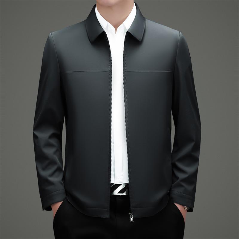 Men's 2026 Spring/Autumn Non-Iron Business Casual Lapel Jacket for Middle-Aged Dads