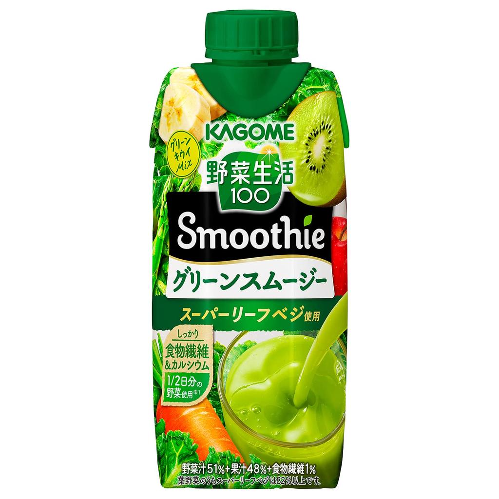 Kagome Yasai Seikatsu 100 Smoothie Green Smoothie Mix 330ml X 24 Bottles Dietary Fiber