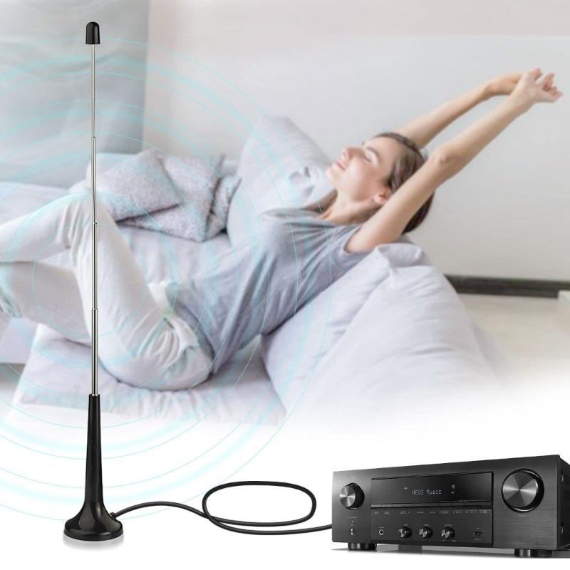 High Gains FM Telescopic Antennas DAB FM Antennas Indoor FM Radio Antennas with 3 Adapter for Household Digital FM Radio