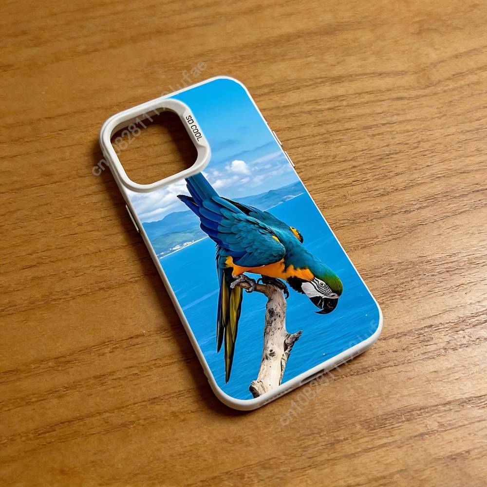 Rainbow Macaw Bird Phone Case for iPhone 17 16 Pro Plus 15 14 13 12 11 Max Mini X XS Silicone Shockproof Cover