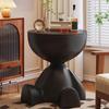 Modern Plastic Sculpture Geometric Standing Statue Cute Small Side Table Tray End Table for Living Room