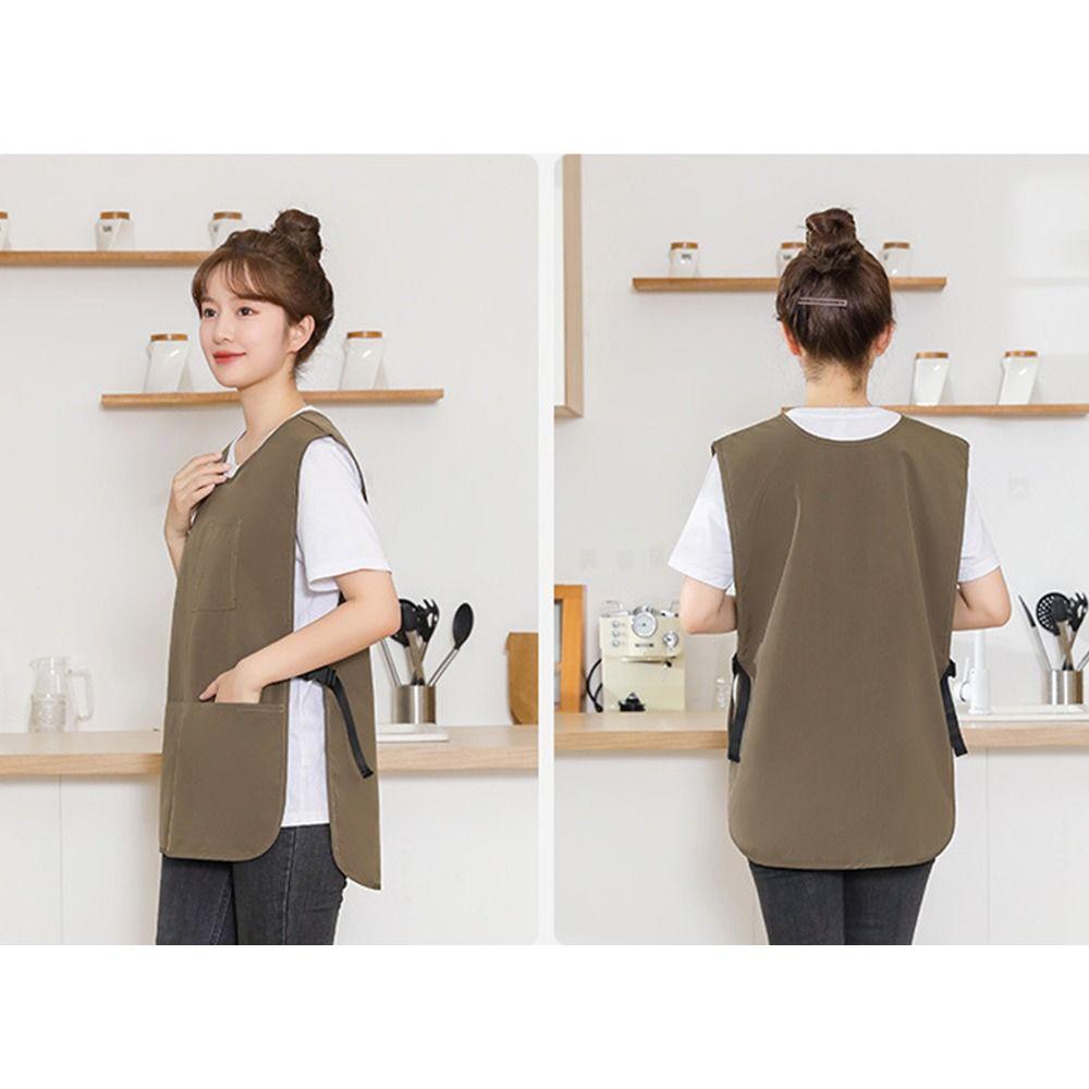 Waterproof Stain-Resistant Apron Nylon Vest Style Breathable Sleeved Apron Multipurpose Clothing Accessories