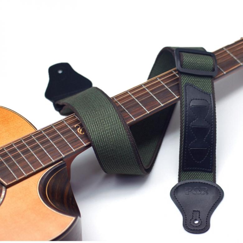Adjustable Pure Cotton Guitar Strap for Acoustic Electric Bass Guitar with Plectrums Pockets