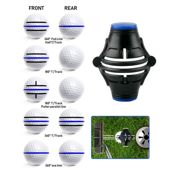 Маркер для мячей для гольфа с вращением на 360 градусов, инструмент для выравнивания тройной линии маркера мяча, трафарет для выравнивания маркера мяча, портативные аксессуары для гольфа