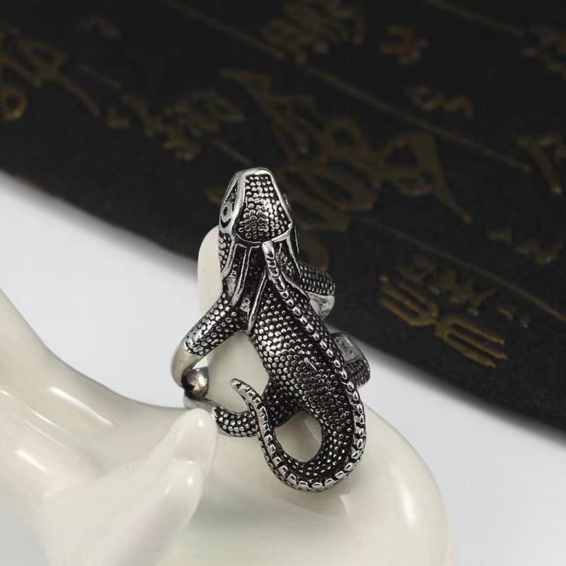 New European and American Retro Punk Lizard Ring Trendy Men's Fashion Hip-hop Punk Style Ring