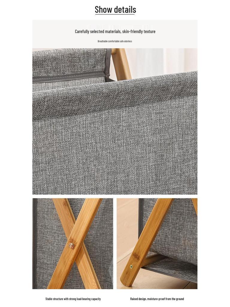 Solid Wood Foldable Laundry Hamper: Large, Durable Storage Basket for Clothes In Laundry Room or Bathroom.