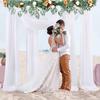 Wedding Arch Drape Chiffon Curtain Drapery Solid Color Tulle Drapery Draping Decoration for Weddings Ceremony Reception Banquets
