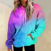 Женская мода Повседневные Универсальные Повседневные толстовки с круглым вырезом Графика Повседневные с длинным рукавом Градиент Лоскутная верхняя одежда с принтом Толстовки