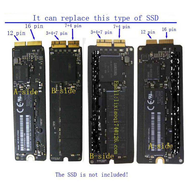 M.2 Ngff Ahci Nvme SSD-конвертер-адаптер 12 + 16-контактный для Macbook 2013-2017