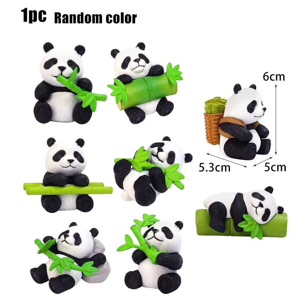 Новый интересный автомобильный орнамент, милая фигурка маленькой панды, украшение для приборной панели центральной консоли автомобиля, микропейзаж, аксессуары своими руками