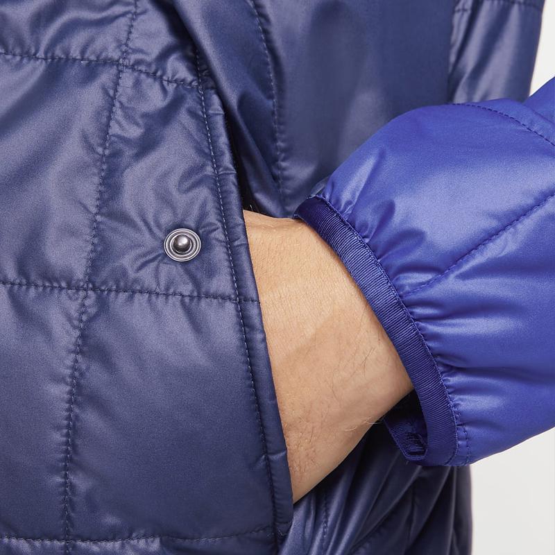 Nike Barcelona 21-22 Season Sports Casual Warm Hooded Cotton Jacket Men Jacket Navy-Blue DM0607-451