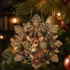 Festive Home Decor Accents Christmas Faux Pearl Art Hanging Ornament Kit, DIY Beads Painting Artistic Holiday Party Supplies Suncatcher, Snowflake