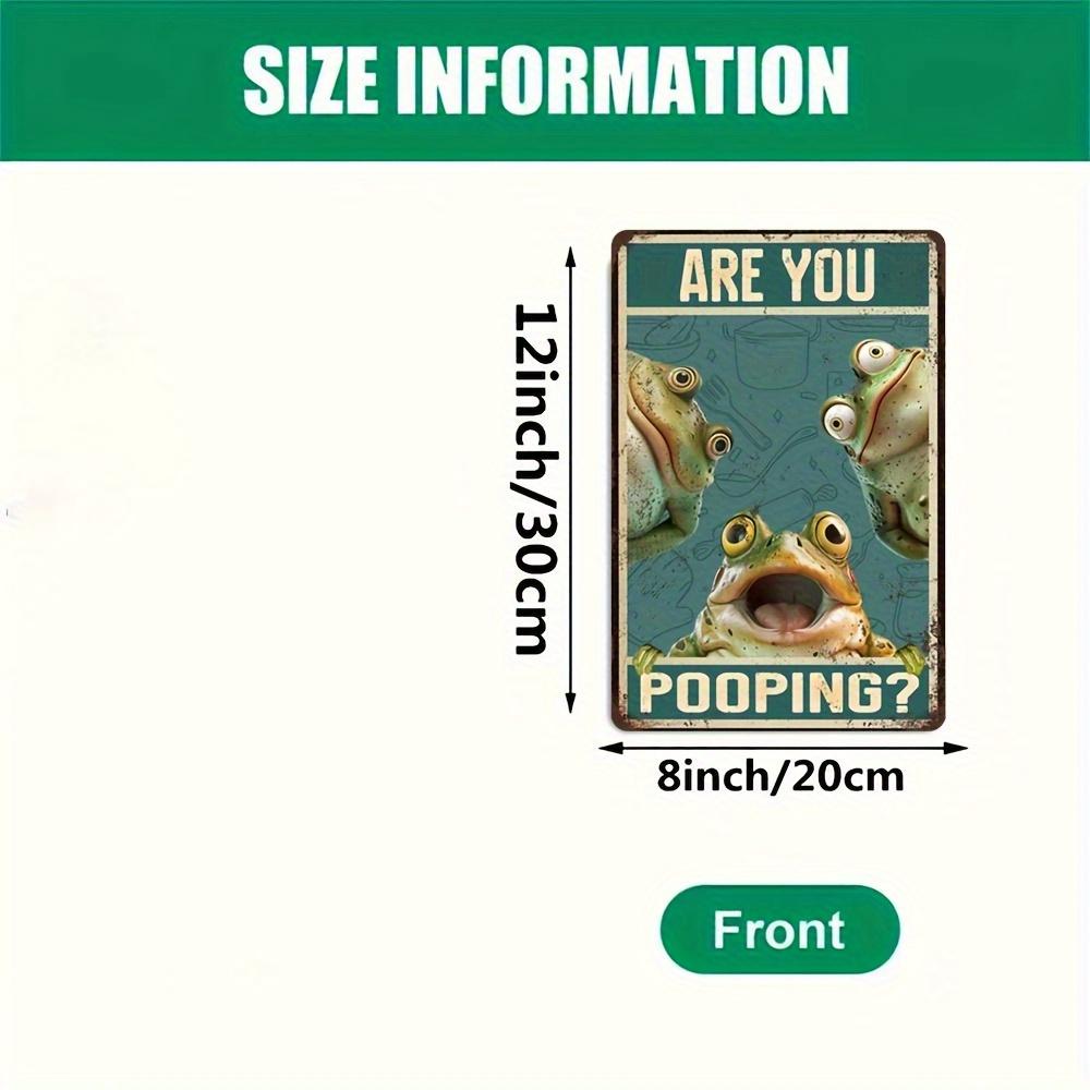 D pc Home Seasonal Decoration Wall Art Sign Vintage Humorous Bathroom Decor With Cartoon Frogs Are You Pooping Design Rustic