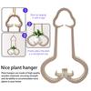 Wooden Penis Hanging Plants Holder Heavy Duty Farmhouse Rustic Indoor Outdoor Garden Hanging Flower Planter Pot Rack Display Hanger Decoration