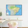 English Map Brazil Map Geographic Map Canvas Painting Living Room Home Decoration Children School Supplies