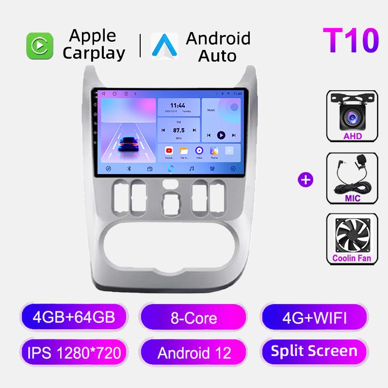 Автомобильное радио для Renault Logan Sandero 2009-2015 Для Dacia Duster 2010-2017 Для Lada Largus 2012-2020 GPS Navi Мультимедийный проигрыватель