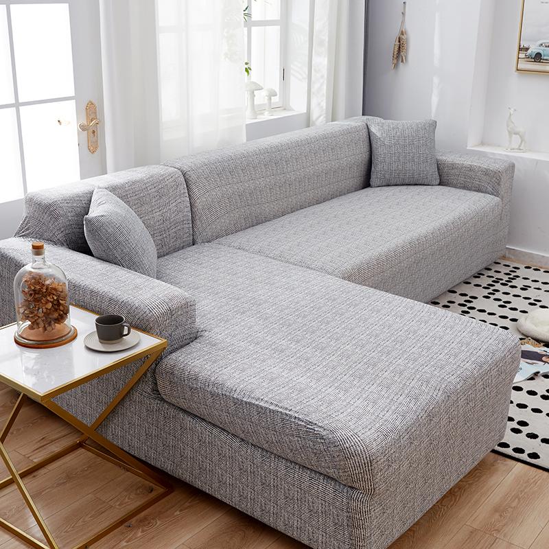 Эластичные чехлы на диван L-образной формы для гостиной, чехол для дивана, защита для стула, S/M/L/XL, чехлы для дивана с геометрическим рисунком, купить 2 шт.