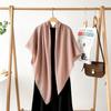 Spring new high-end imitation cotton and linen cm large square scarf monochrome silk scarf shawl women's scarf