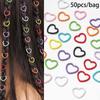 50Pcs Love Heart Hair Jewelry For Dreadlock Hair Braid Charm Dreadlocks Accessories Braid Rings Cuffs Clips Braid Decors