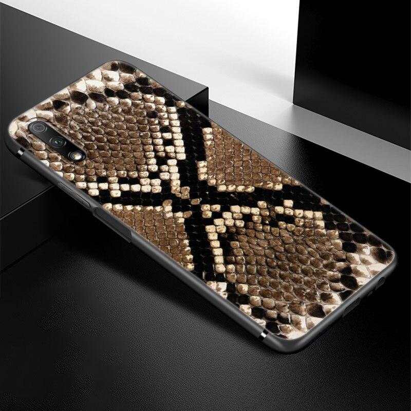 Модный чехол для телефона из змеиной кожи для Huawei Honor 7A 8A 9X 20 Pro 8 10X Lite 9A 8C 9C 20E 7S 8S 20S 8X 10i 20i 30i мягкий черный чехол