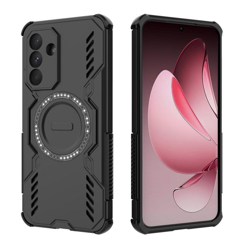 Для Samsung Galaxy A36 5G Магнитный чехол WANLONFENG Серия DJ PC TPU Чехол для телефона с 2 шт. Защитной пленкой из закаленного стекла