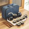 Black Pottery Travel Kung Fu Tea Set Portable Business Gift Set Creative Ceramic Cooling Pot Set