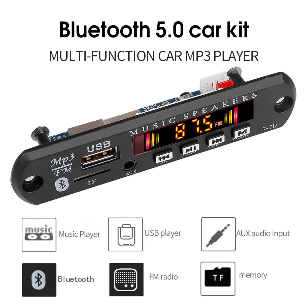 Цветной экран 12 В MP3 WMA аудио модуль декодер плата USB TF радио Bluetooth5.0 беспроводной музыкальный автомобильный MP3-плеер с пультом дистанционного управления