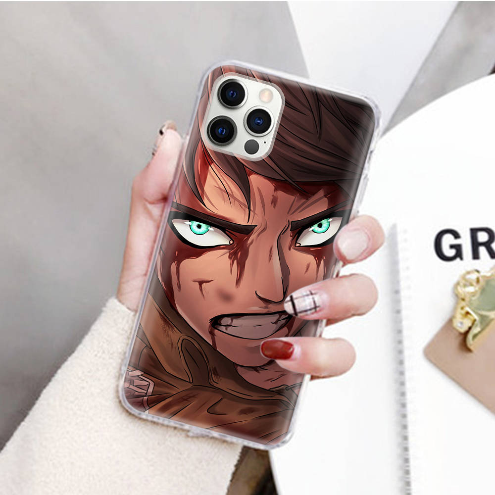 JW87 Attack On Titan Transparent Case for Samsung A04 A14 A23 M33 M53 Realme 10 9 C35 C55 VIVO Y02 X80 Infinix Hot 30 Note 11 Tecno Spark 8P Pro