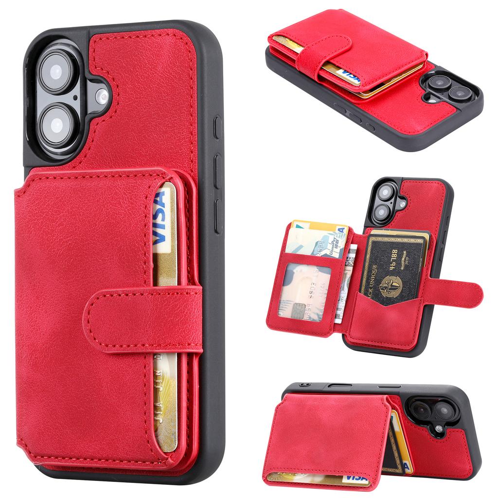 For iPhone 17 Case Wallet Card Slot TPU+PU Leather Back Phone Cover