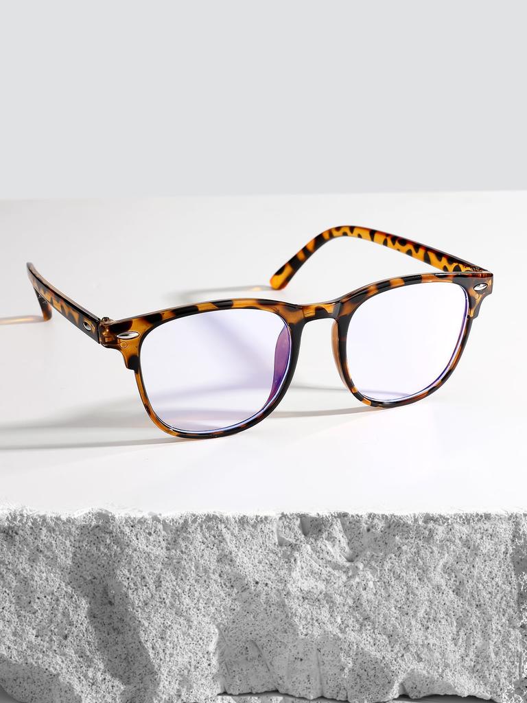 1-2-3 шт. Унисекс Квадратная пластиковая оправа Модные очки с прозрачными линзами и защитой от синего света для школьной одежды и аксессуаров.