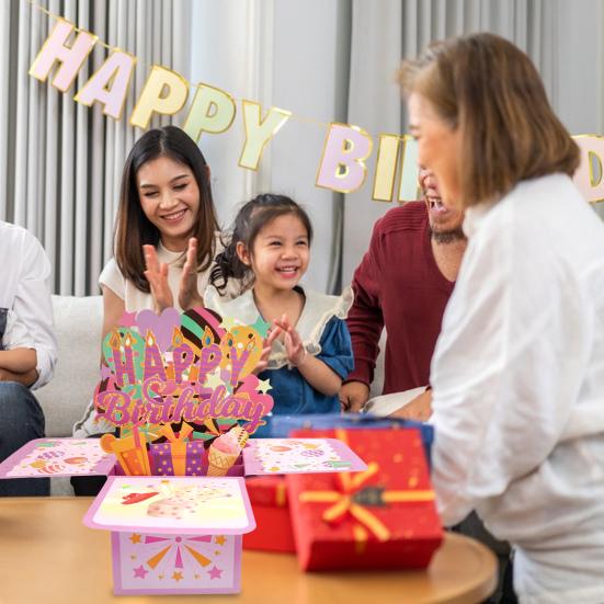 С днем рождения Pop-Up Card 3D Подарочная коробка на день рождения для женщин и мужчин Складная