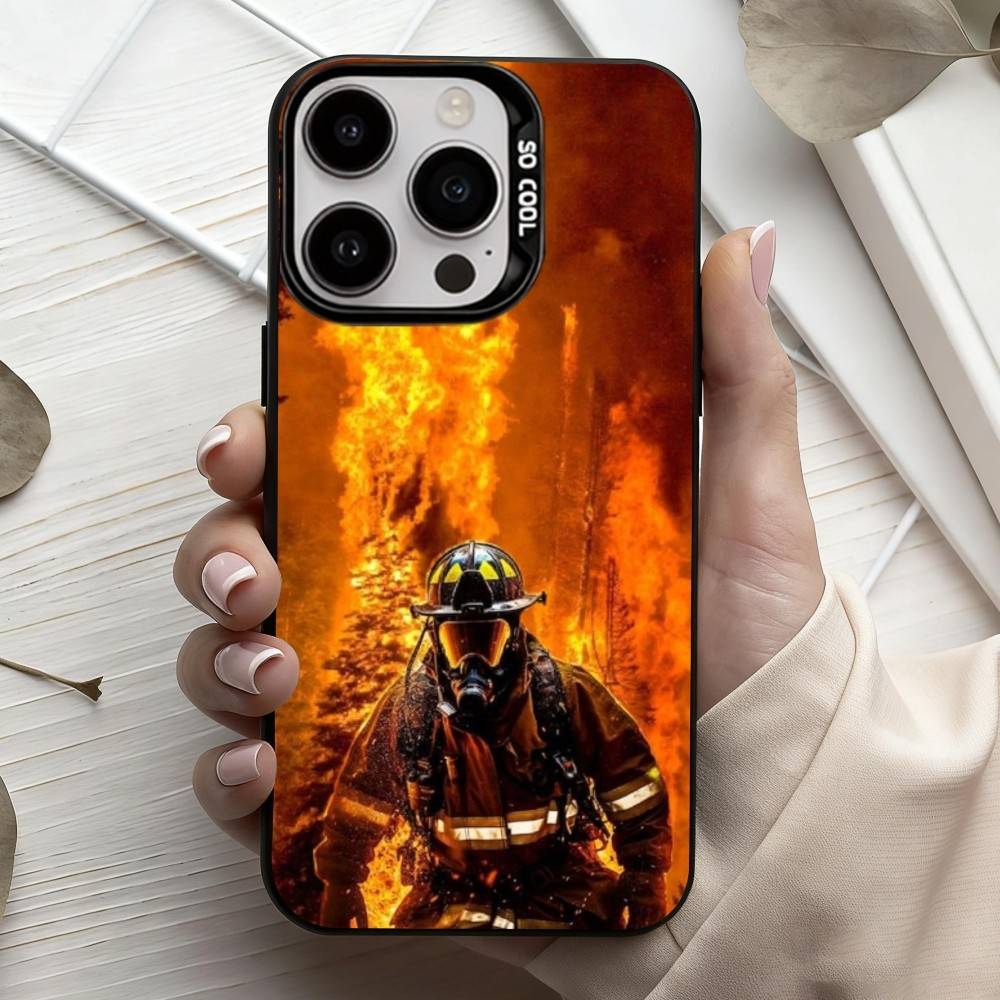 Пожар Пожарный Чехол для Телефона Для iPhone17,16,15,14,13,12,11 Plus,Pro Max Черный Конфетный Посеребренный Чехол