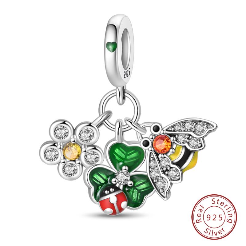 Fit Qikaola Original Bracelet Copper Flower Bird Series Charms Beads For Women Fashion Diy Jewelry Gifts Making