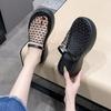 Дизайнерские сетчатые полушлепанцы с полым верхом, женские, на толстой подошве, с закрытым носком, дышащие, новые летние шлепанцы-маффины, крутые