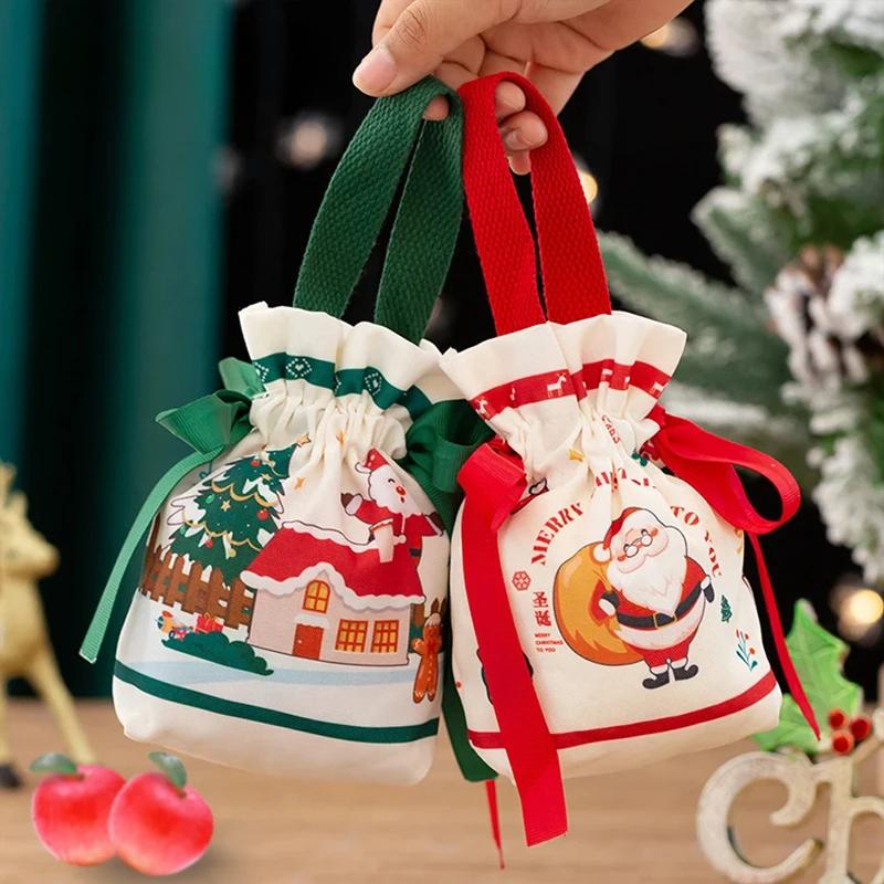 10-40PCS Christmas Apple Gift Bags for Kids Creative Candy Bags Peace Night Packaging Box Small Holiday Gift Pouch
