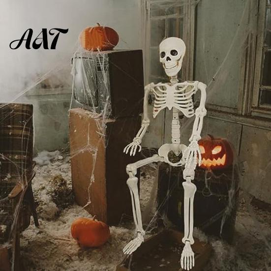 Durable Skeleton Model for Cemetery Theme Halloween Decoration, 3Ft Life Size Full Body Human Bone, Realistic Posable Simulation Bone Structure Stage