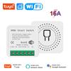 Tuya 16A WiFi Умный Модуль Переключателя Мини Умный Автомат Поддержка Двухстороннего Управления Автомат Работает с Alexa Google Home Приложение Smart Life