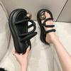 Fashion 7cm Wedge Beach Slippers for Women Summer Non Slip Platform Sandals Woman Open Toe Comfortable Female Clip Toe Flip Flops 2024
